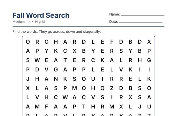 Example: Word Search Maker