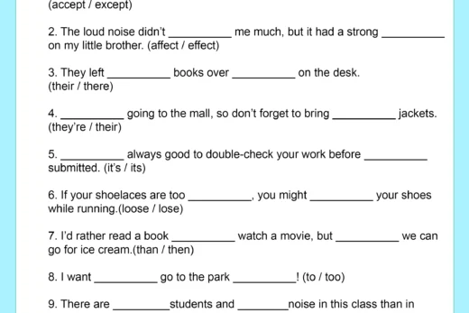 Commonly confused words