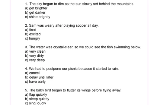 context clues worksheet