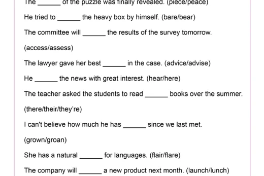 Commonly confused words